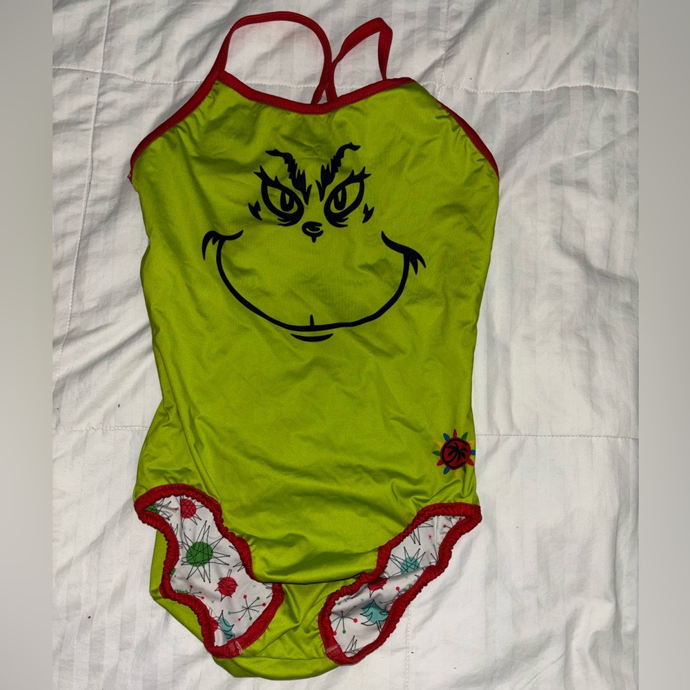 Grinch Kids One Piece Reversible Gymnastics Leo-Green and Red